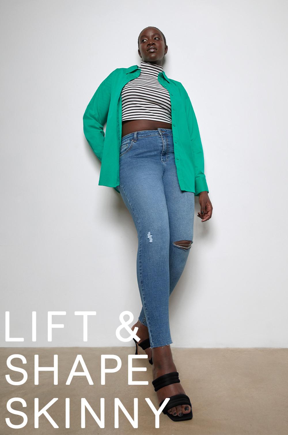 Skinny jeans met een liftend en corrigerend effect