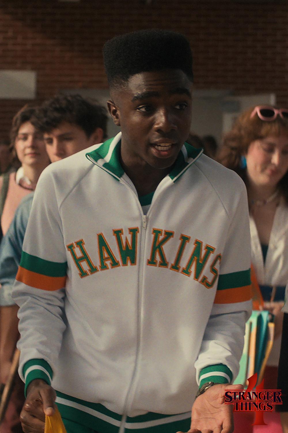 Veste zippée blanche « Hawkins » Stranger Things