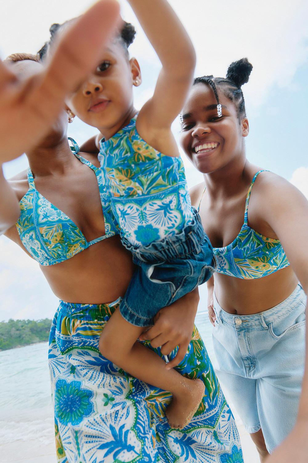 PopReal Mommy And Me Dresses Floral Printed Chiffon Bowknot Ruffles Short Sleeve Beach Mom Daughter Matching Outfits