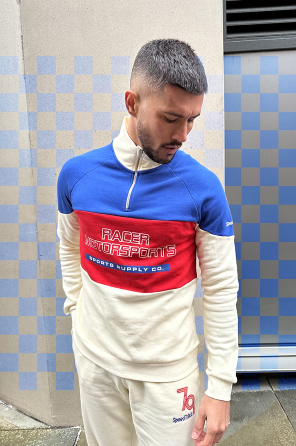 Cut-and-Sew-Jacke mit Viertelreißverschluss