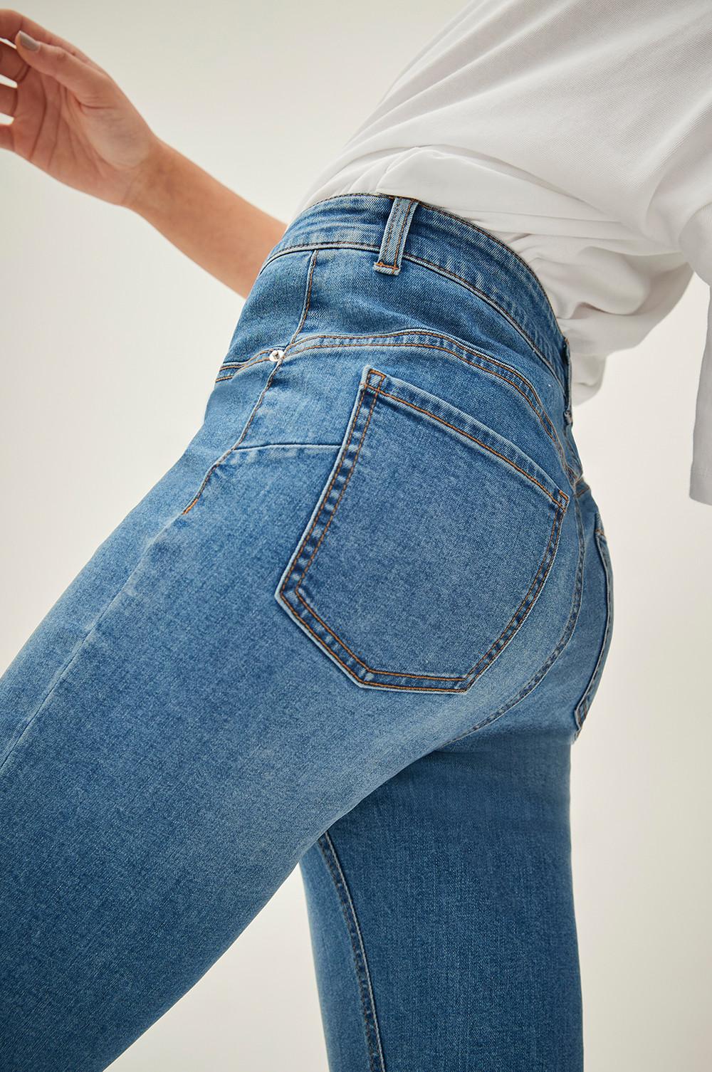 Close up of model wearing jeans
