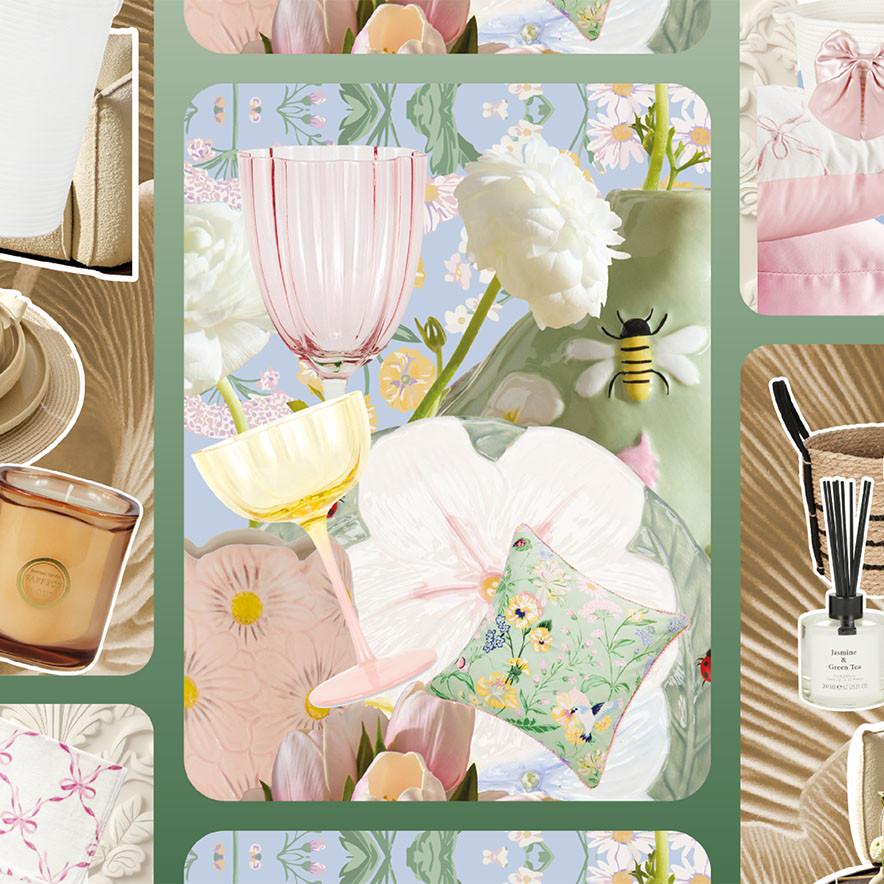 Pinterest and Penneys moodboard, showing the new spring home collection.