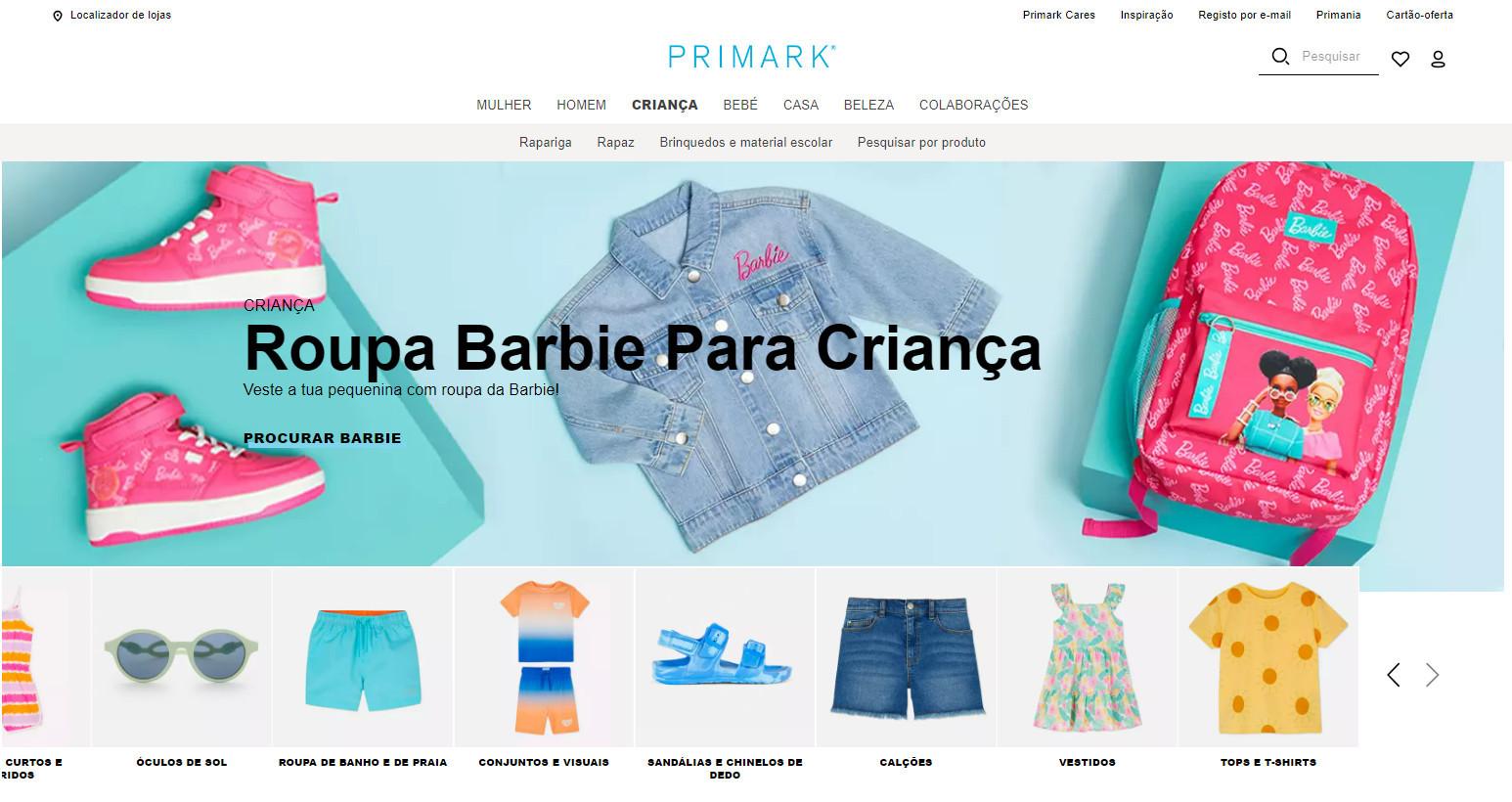 Novo site da Primark permite ver produtos em stock