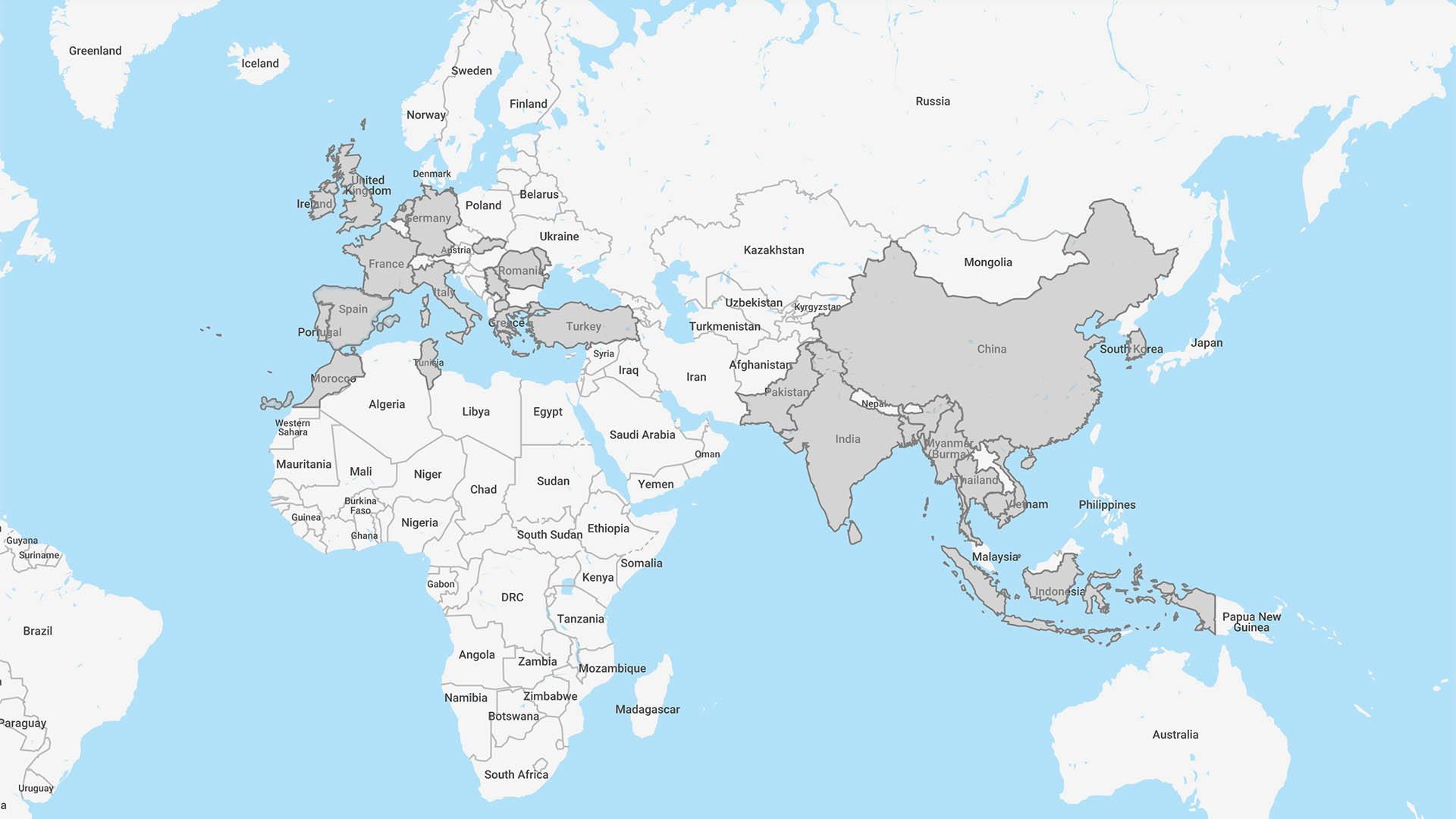 Mapa de aprovisionamiento global - Primark Cares