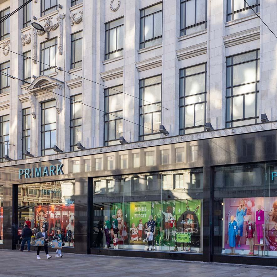 The exterior of the Primark Manchester Market Street store.
