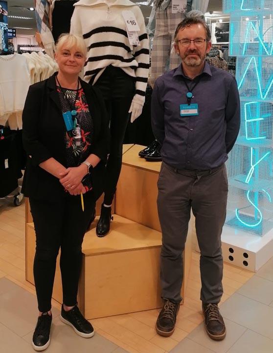 Pictured: Edel Ward, Department Manager and George Murphy, Store Manager in Penneys Letterkenny