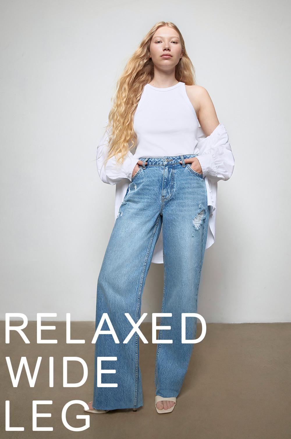 Relaxte jeans met wijde pijpen