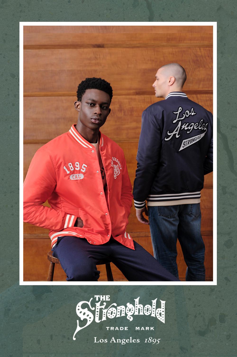 The Stronghold LA Jacket, The Stronghold Orange Varsity Jacket