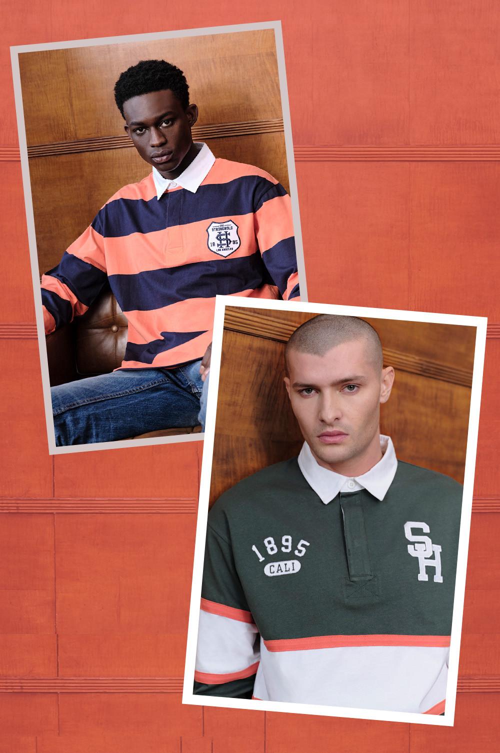 The Stronghold Green Rugby Sweatshirt, The Stronghold Blue Striped Sweatshirt