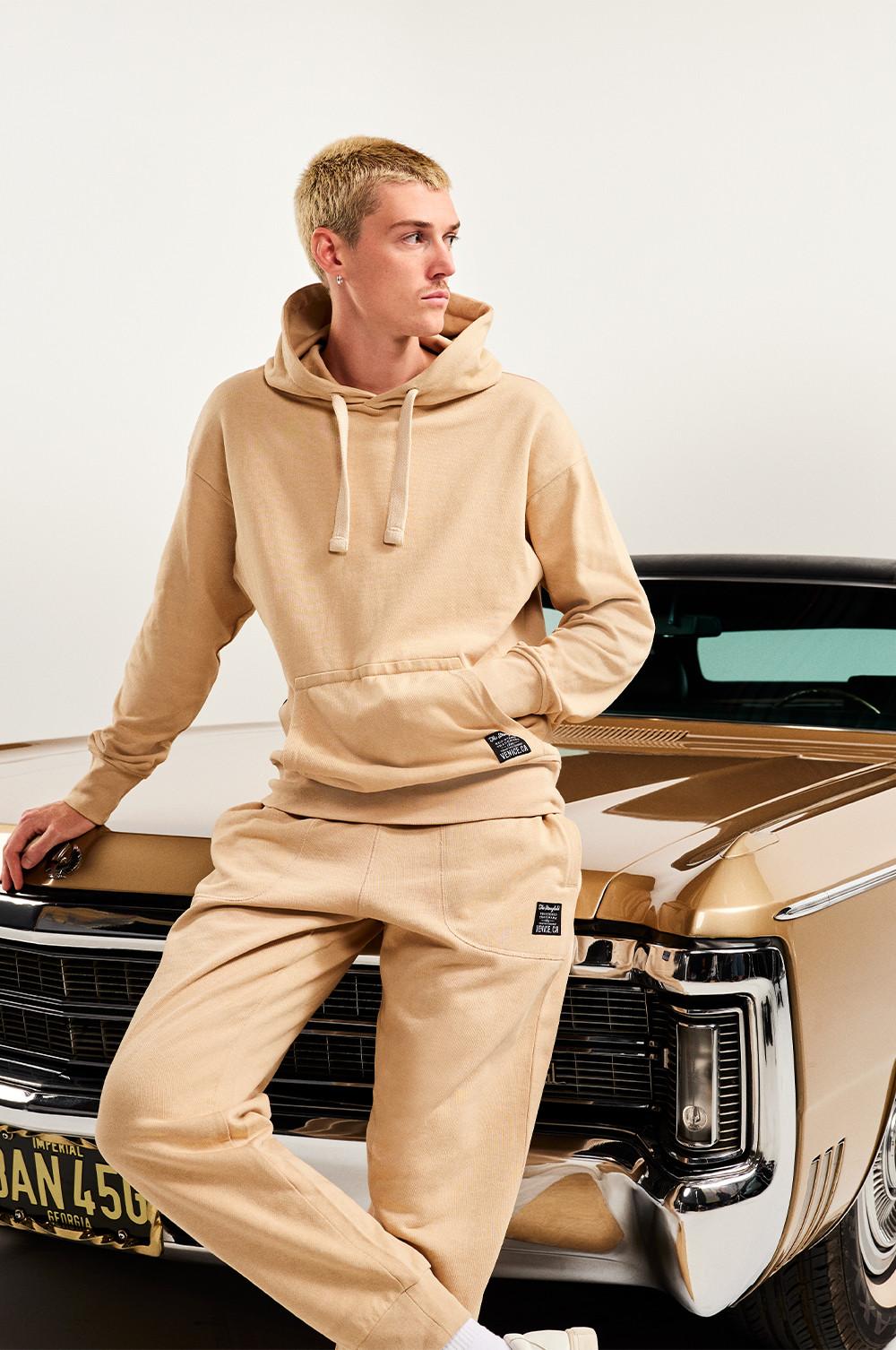 Beiger The Stronghold Kapuzenpullover mit dickem Kordelzug