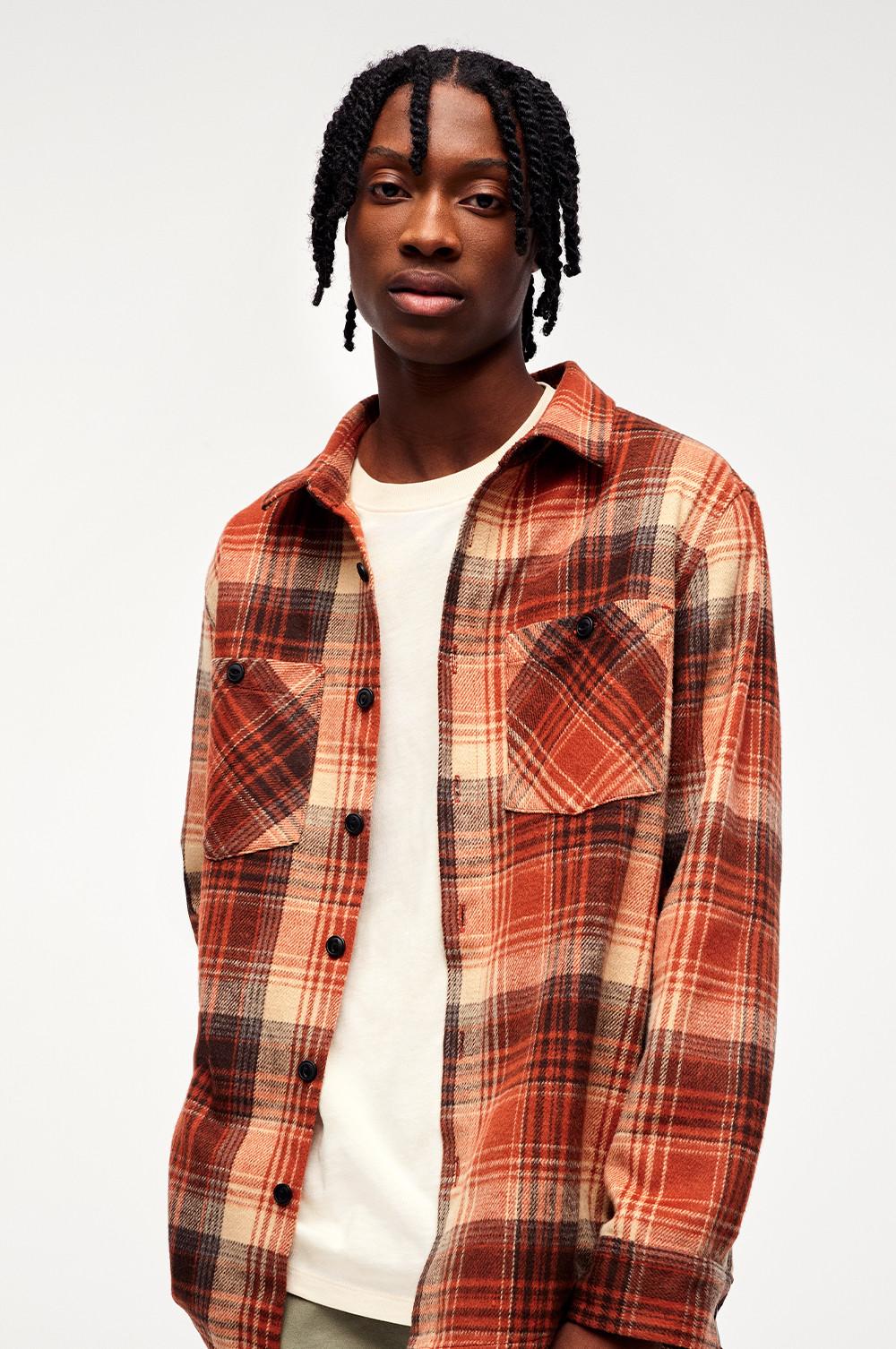 The Stronghold Red and Brown Check Overshirt