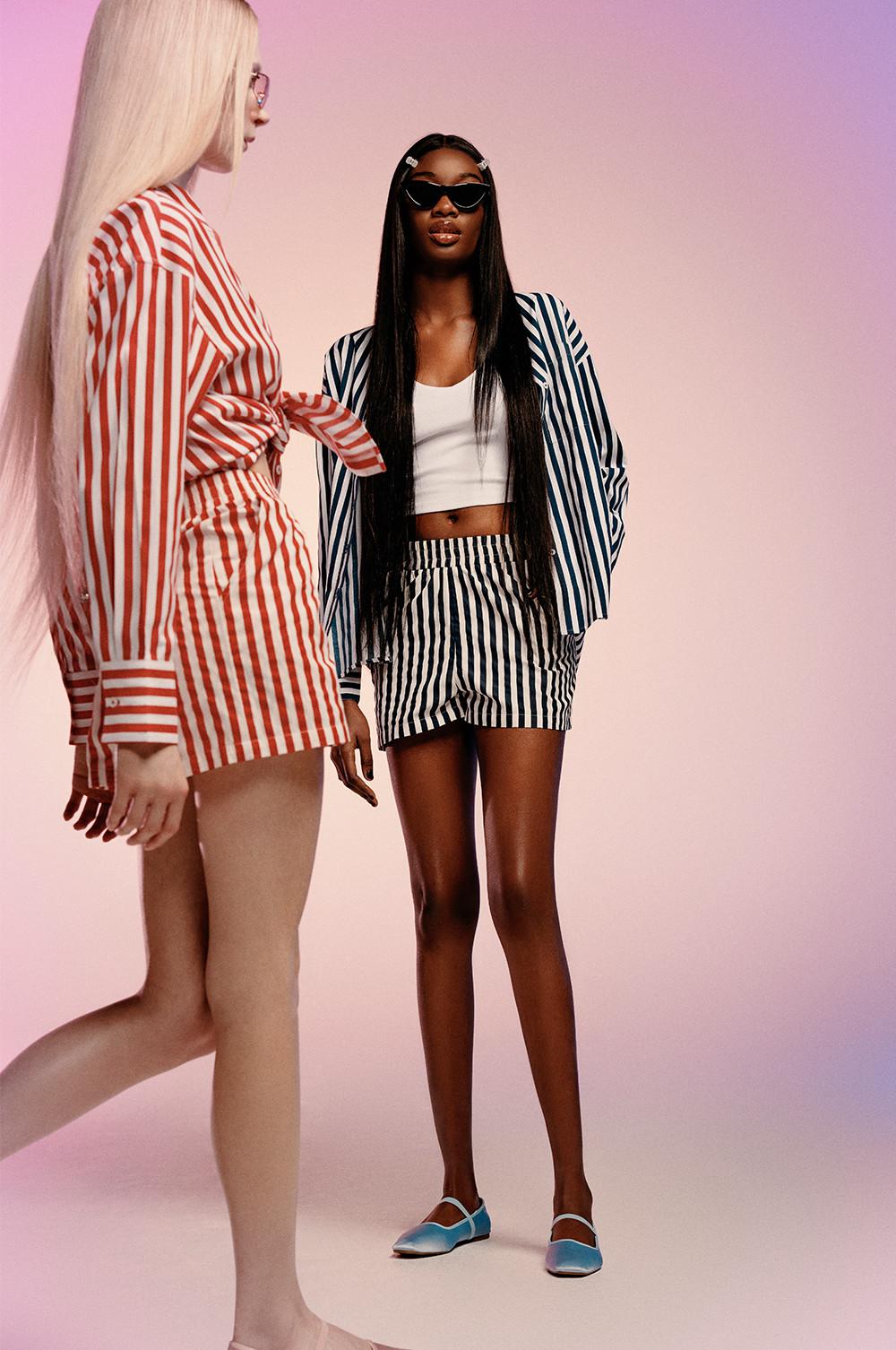 Striped Beach Shirt, Striped Beach Shorts