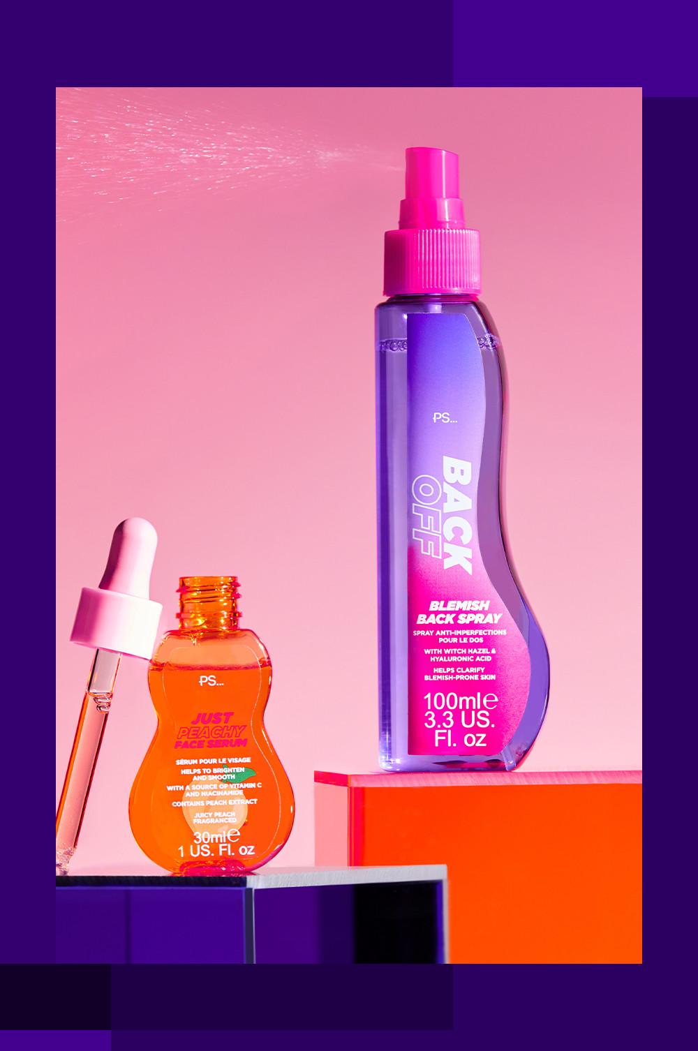 Spray anti-imperfecțiuni pentru spate și ser pentru față