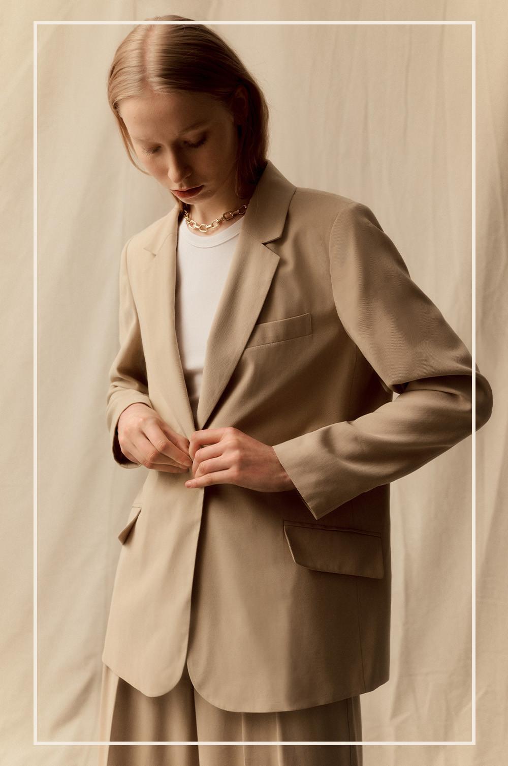Blazer neutre, Pantalon à pinces neutre