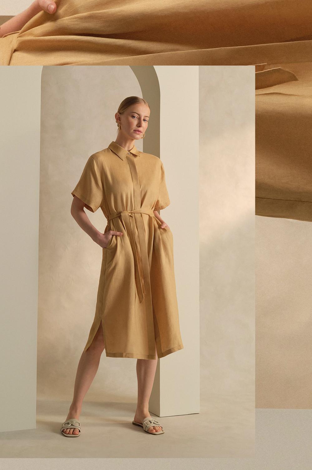 100% Linen Shirt Dress