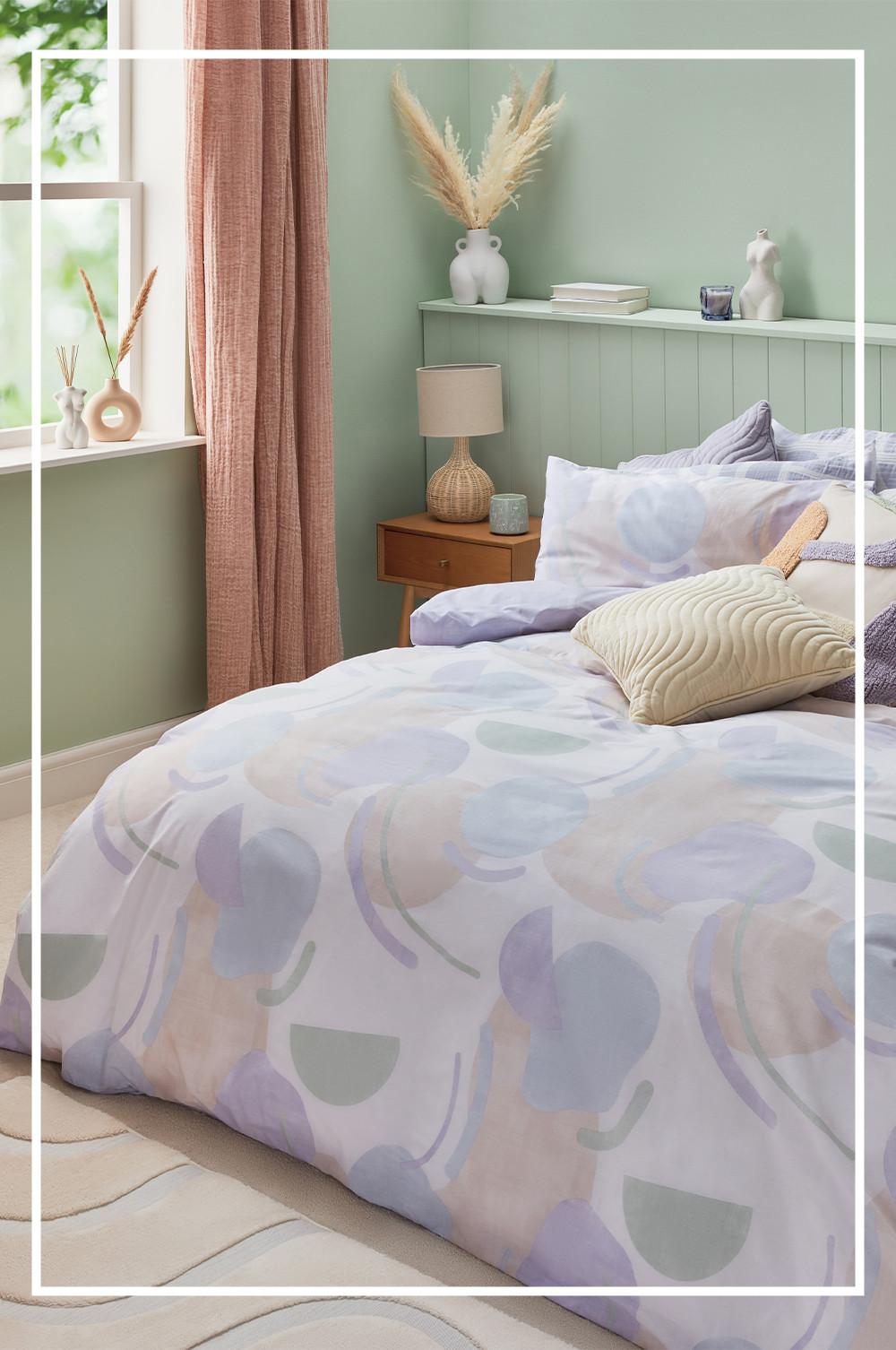 sábanas estampadas en color pastel