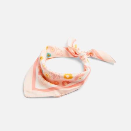 Kids pink floral satin scarf