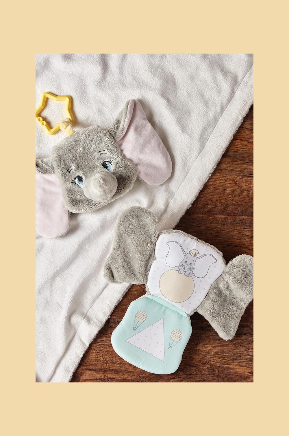 Doudou plat éléphant Dumbo gris rose étoiles DISNEY by PRIMARK