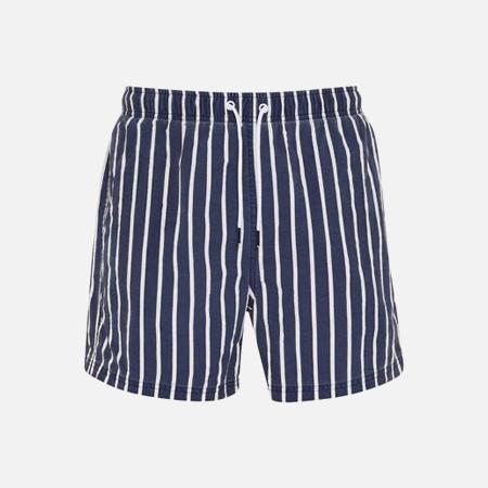 Mens navy and white striped swim shorts
