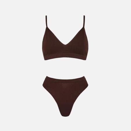Two-piece womens brown lounge set