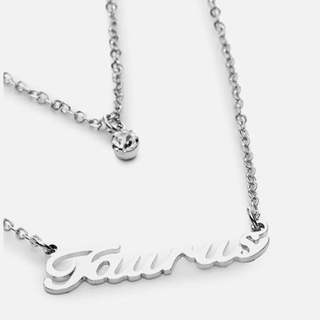 Taurus star sign silver necklace