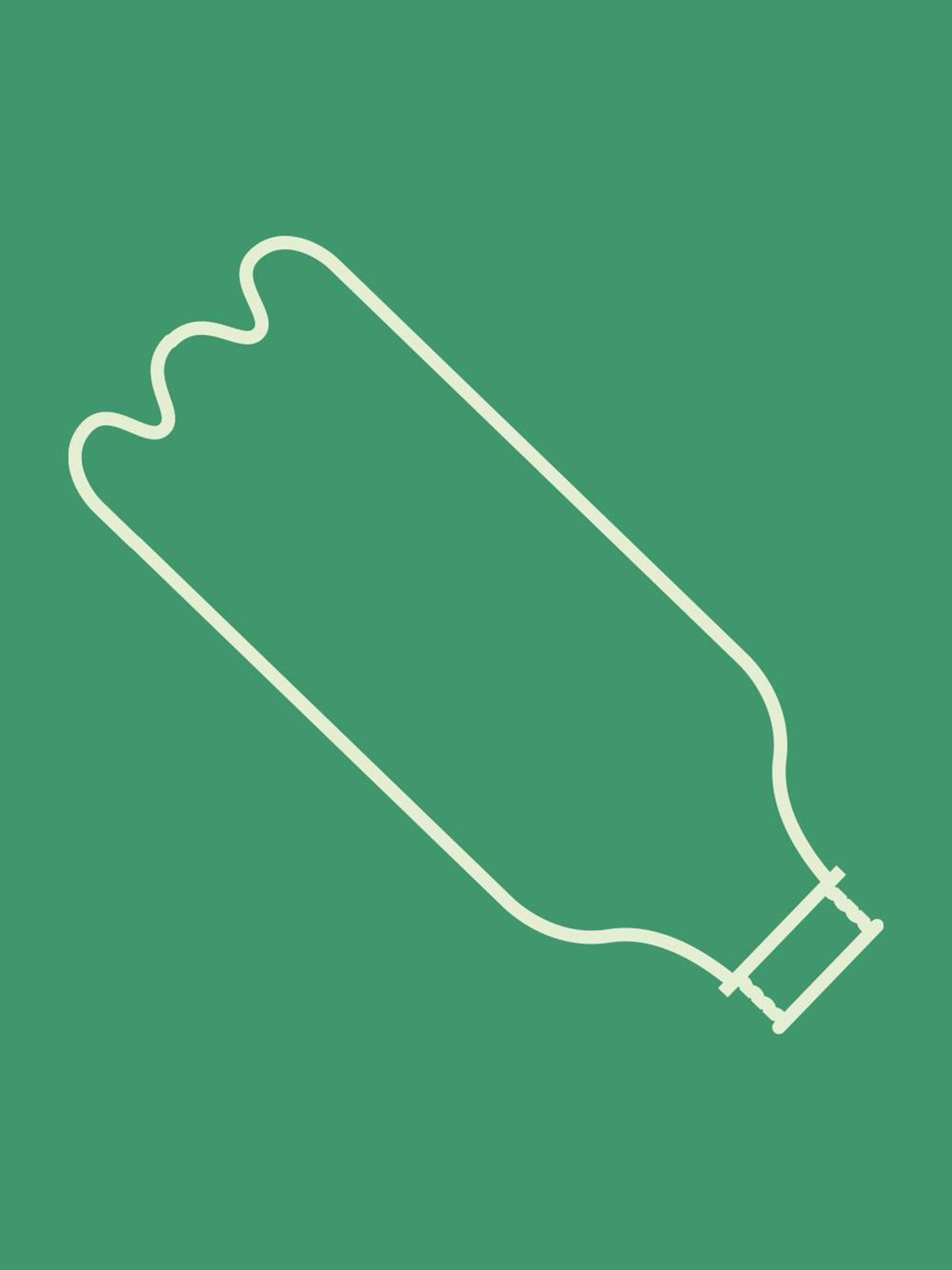 Plastic bottle on a green background