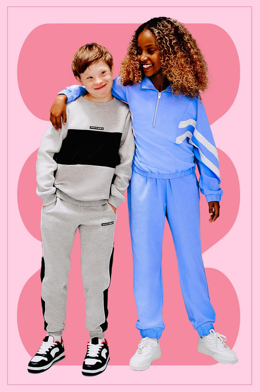 Girls Pale Blue Ribbed Long Sleeve Hoodie & Jogger Set