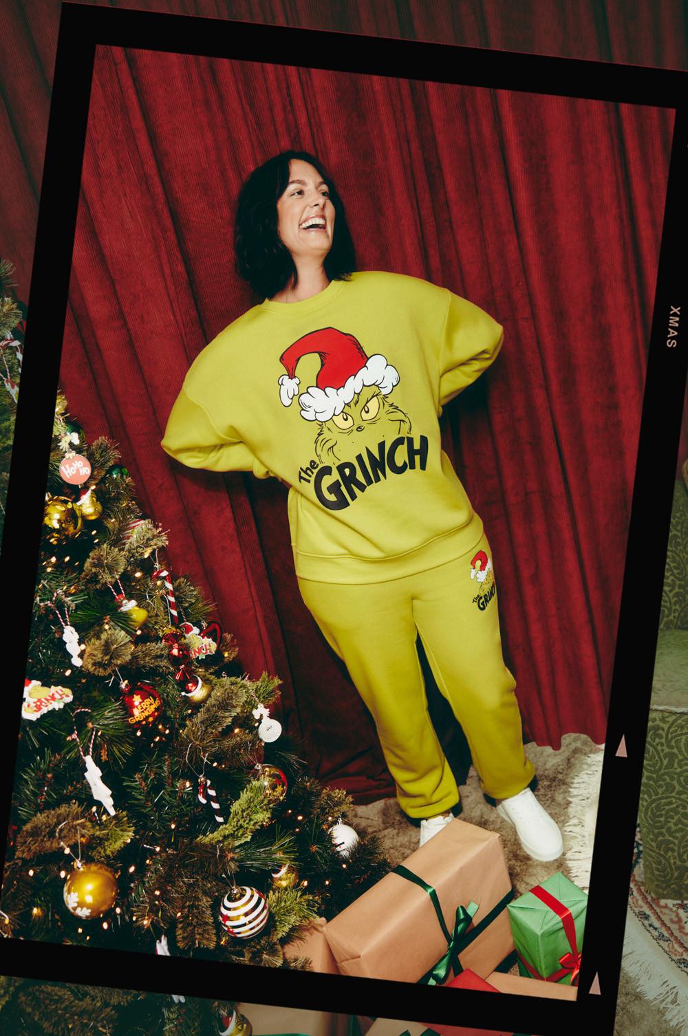 Oversize mikina pre dospelých The Grinch, zelené tepláky pre dospelých The Grinch