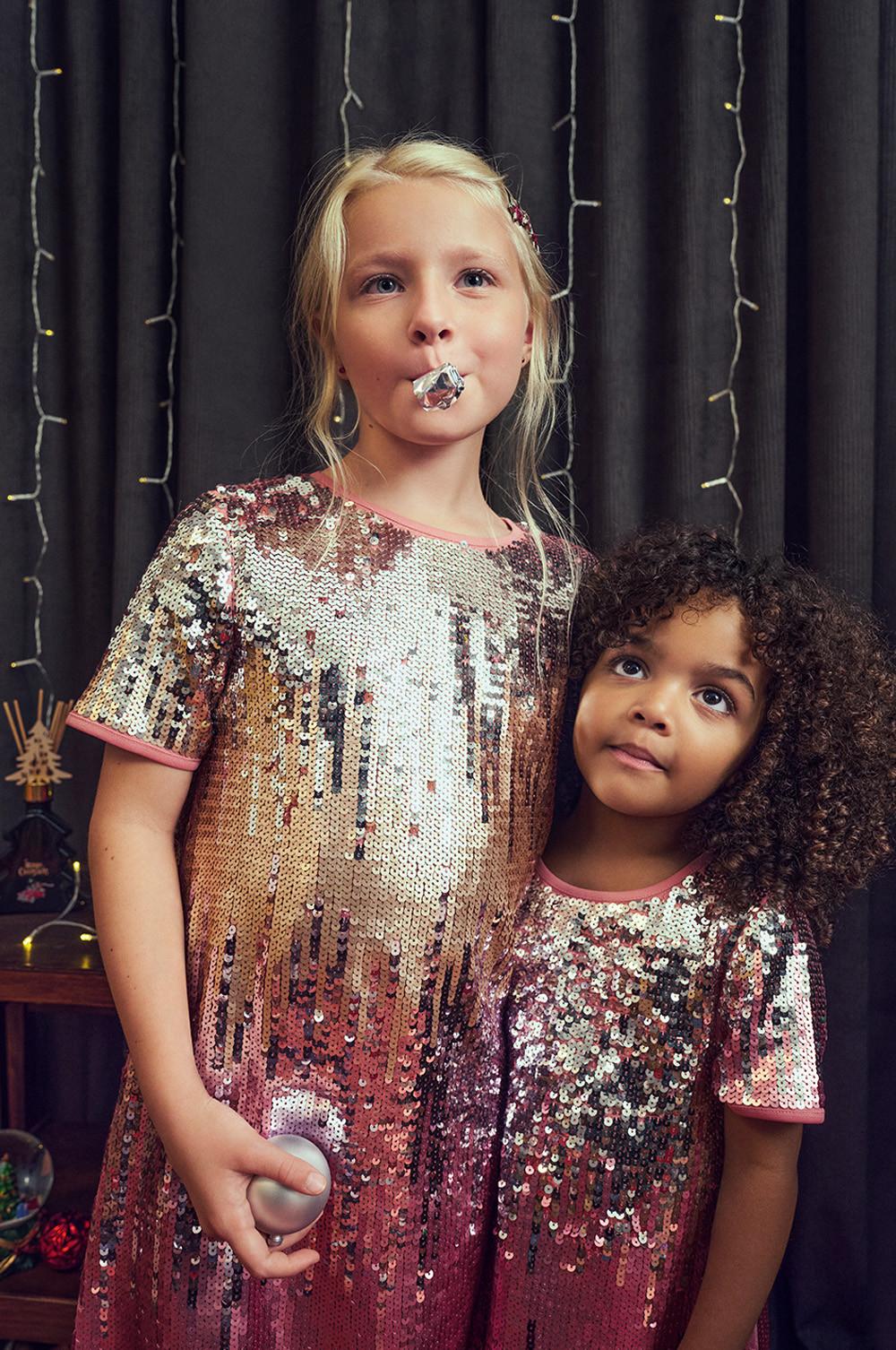 Children in Ombré Glitter Dresses