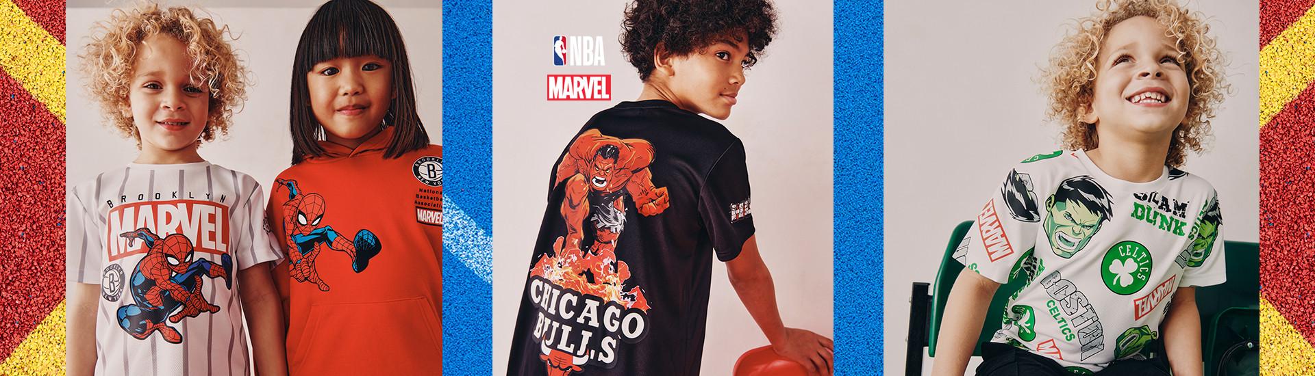 T-shirt della collezione per bambini NBA X Marvel
