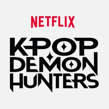 Netflix K-POP Demon Hunters logo in bold black text with decorative star symbols.