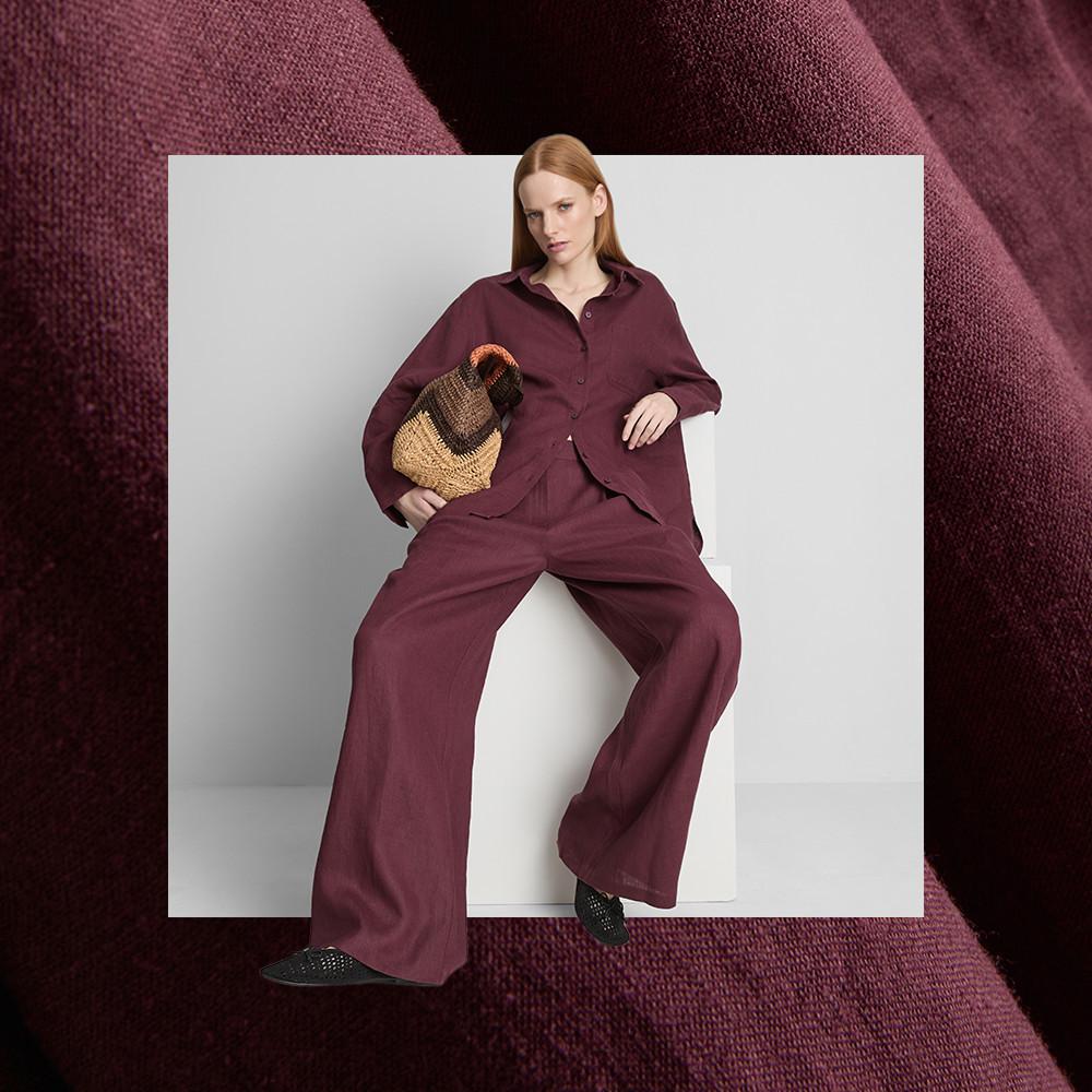 long night dress Women's Pima Long Sleeve Harper Nightgown in Navy