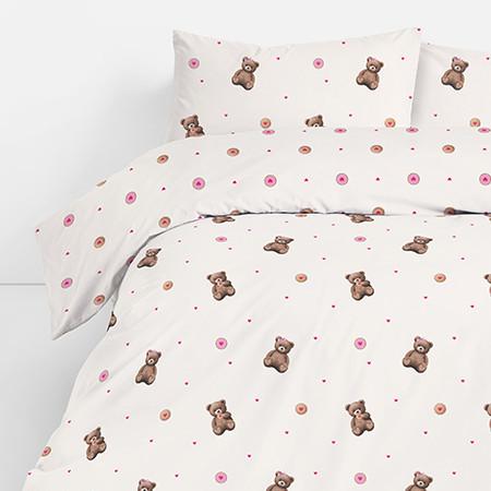 White duvet cover with teddy bears