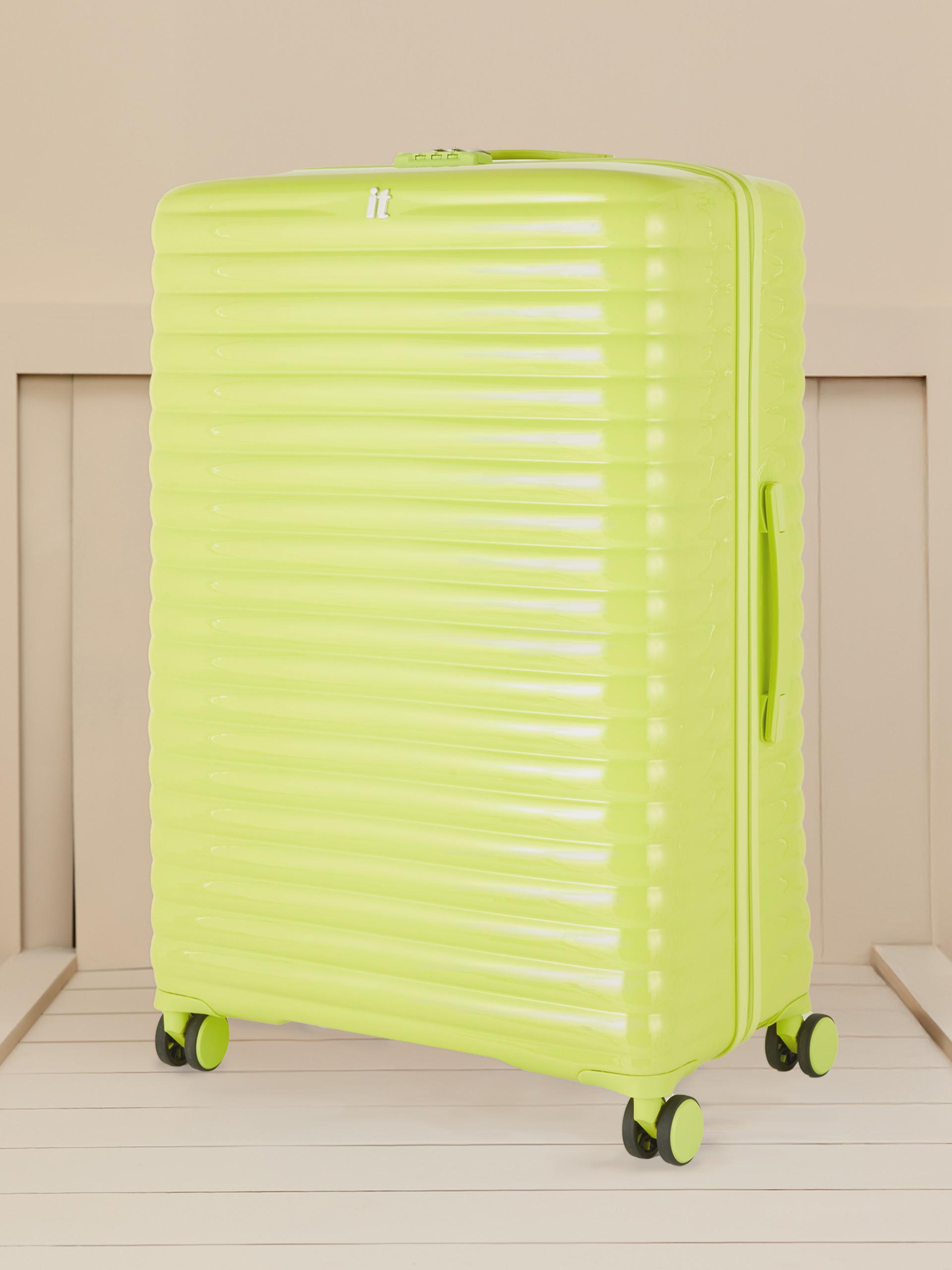 Bright yellow suitcase