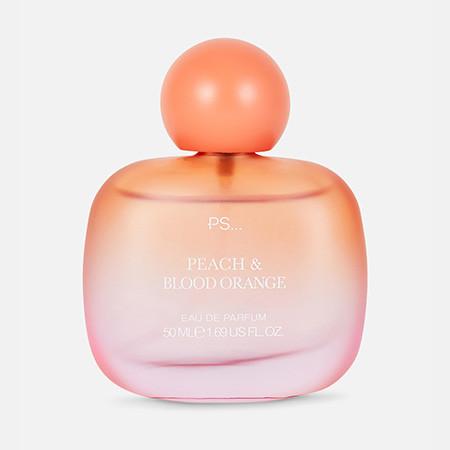 PS Peach & Blood Orange eau de parfum in a gradient coral bottle with round cap.