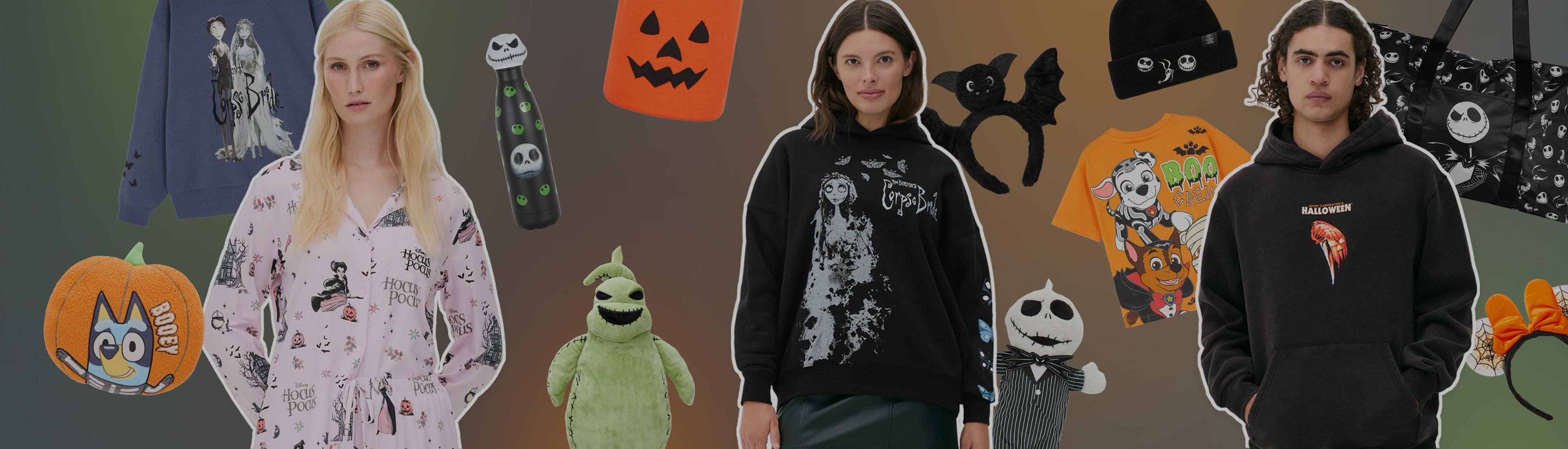 Colección de ropa y complementos inspirada en Halloween, con estampados de «Pesadilla antes de Navidad» y «Hocus Pocus».

IA: Colección de ropa y complementos inspirada en Halloween, con estampados de «Pesadilla antes de Navidad» y «Hocus Pocus».