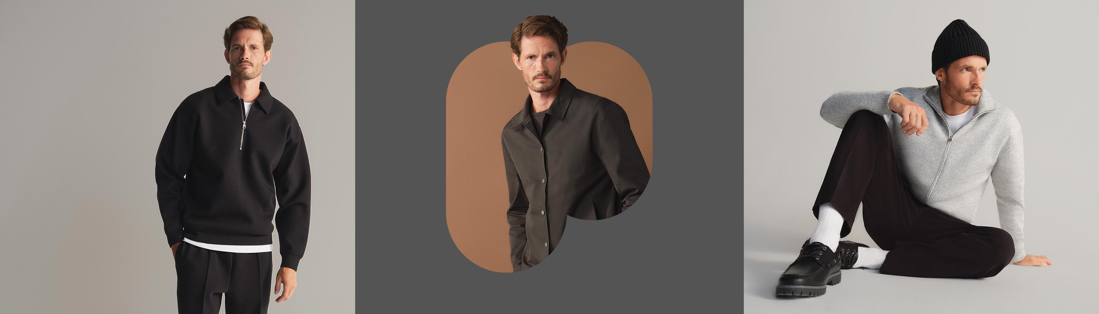 Três modelos com loungewear e vestuário exterior do Kem