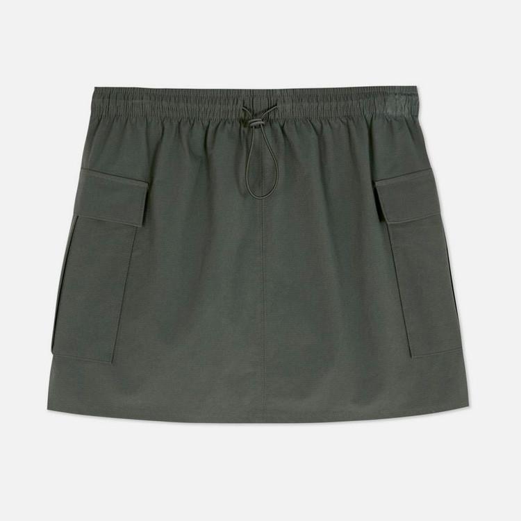 Womens check mini skirt with slit