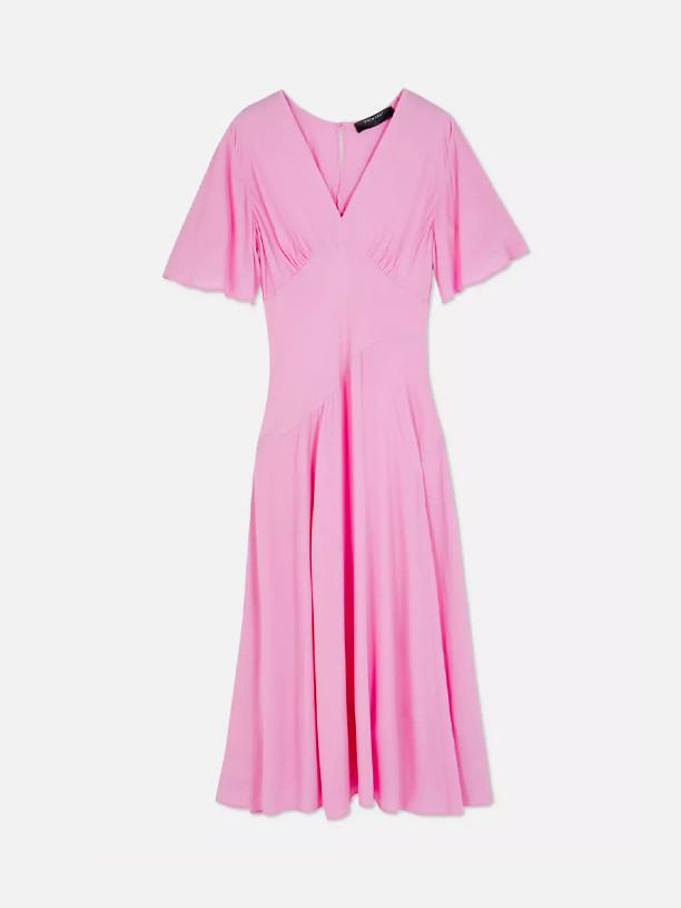 Womens pink midi dress