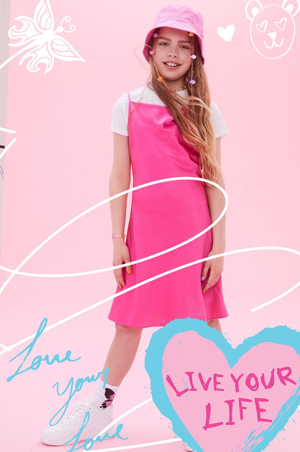 Older Child Pink 2-In-1 Dress