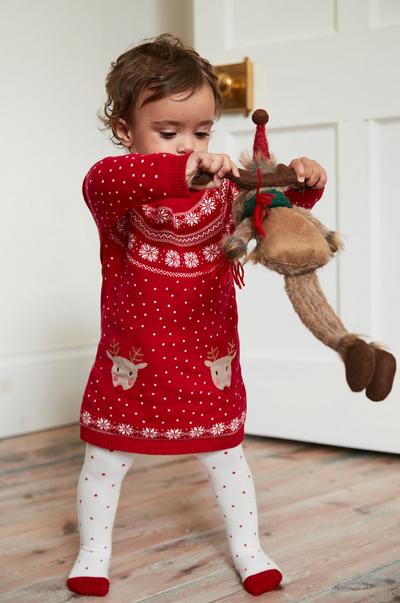 Spencer Bébé Filles Santa Robe de Noël en velours M&s Marks collants age0-3 mois
