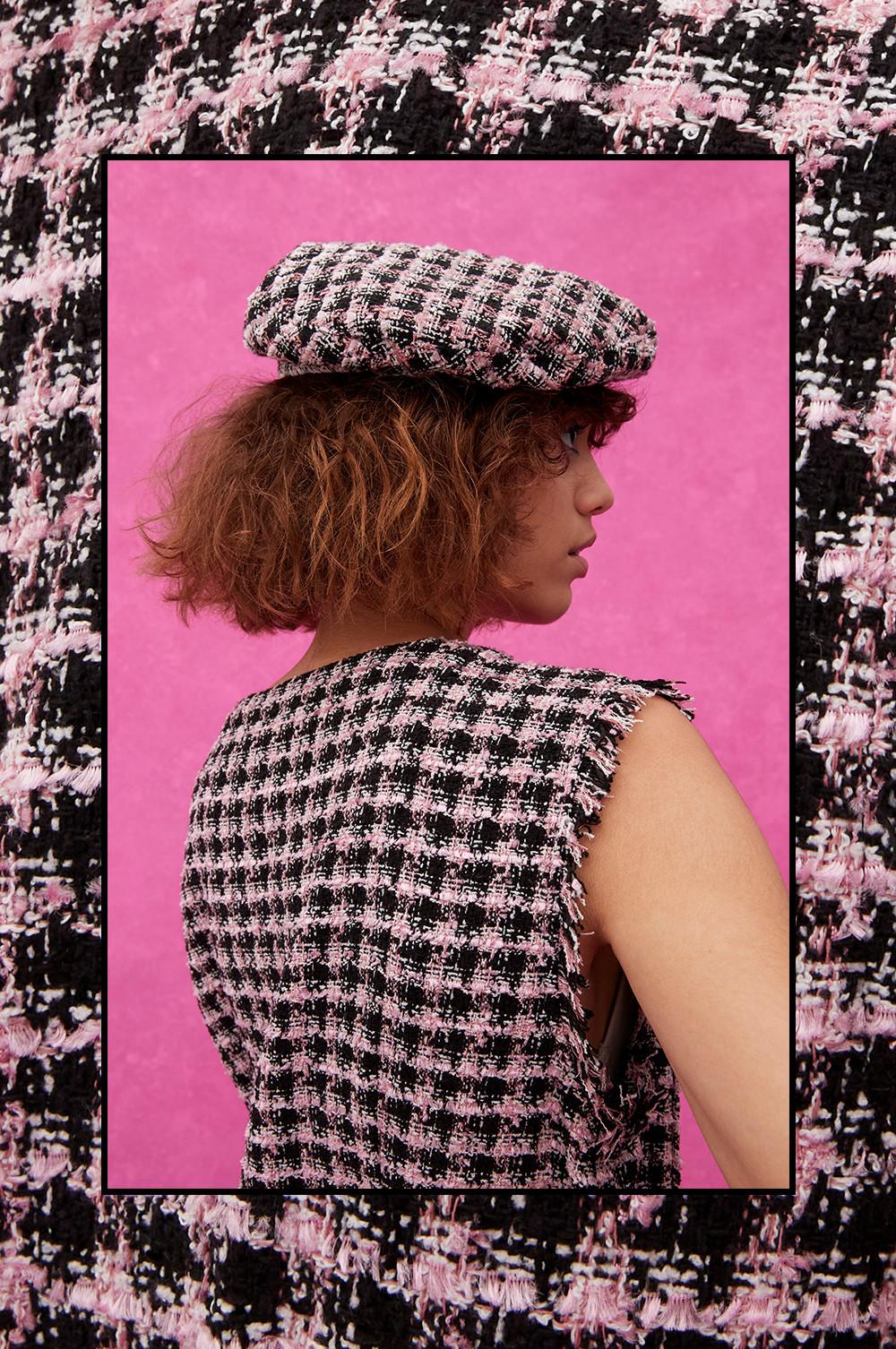 Parisian Pink Check Bouclé Blazer