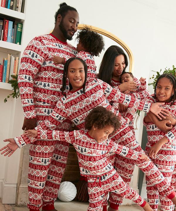 Weihnachten Schlafanzug Familie Weihnachts-Pyjama Christmas Pyjama Set Langarm Nachtwäsche Set Anzug für Kinder und Paare