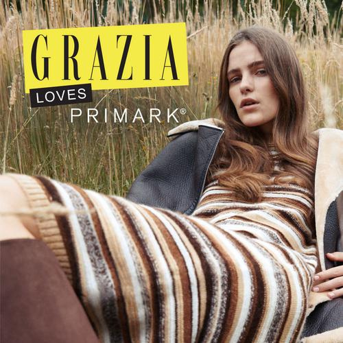 Grazia Model wears striped dress