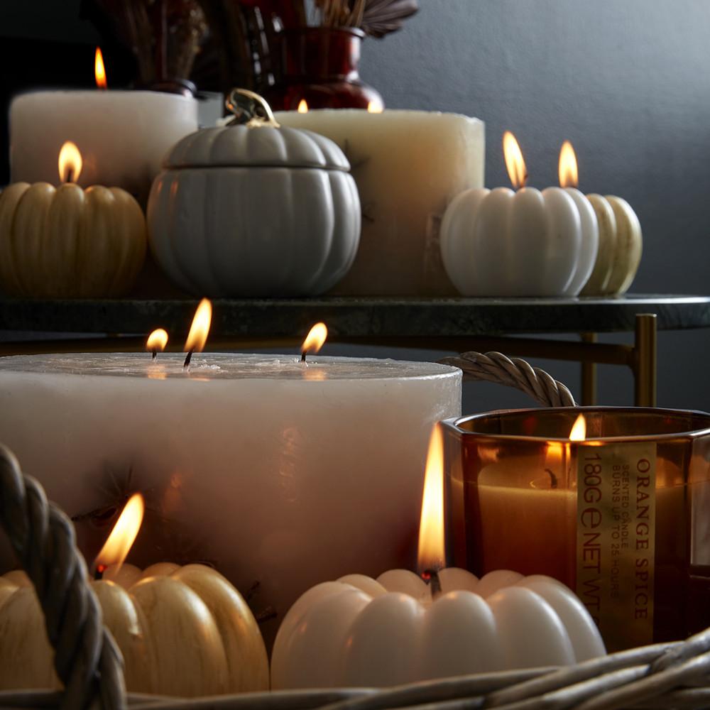 pumpkins and candles