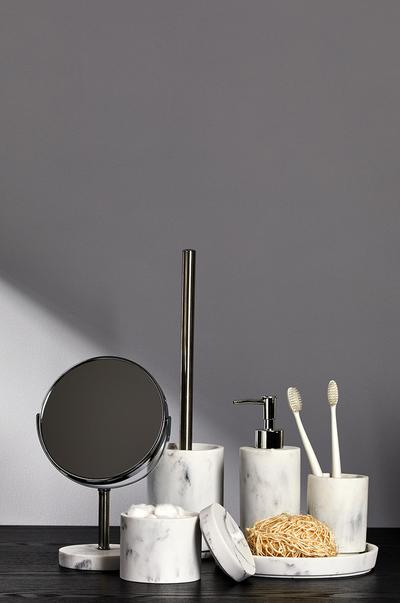 Bathroom accessories and mirror