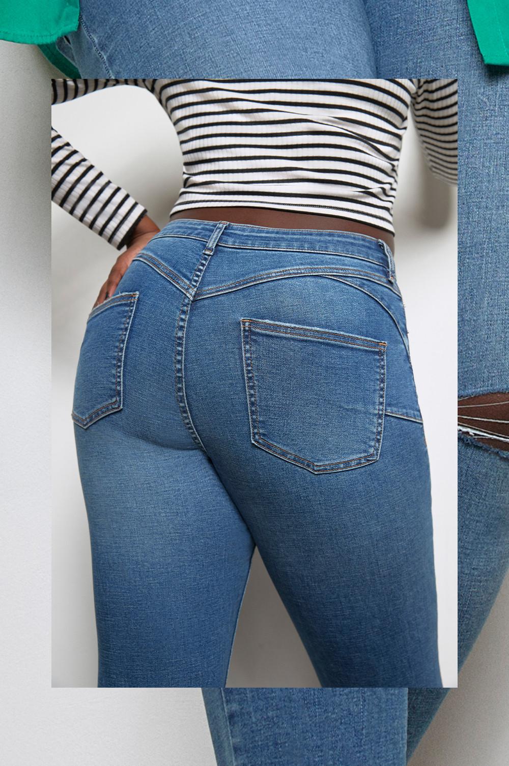 Skinny jeans met een liftend en corrigerend effect
