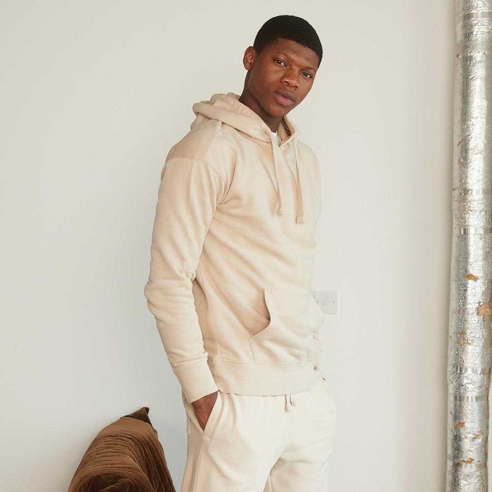 Model wearing light coloured loungewear