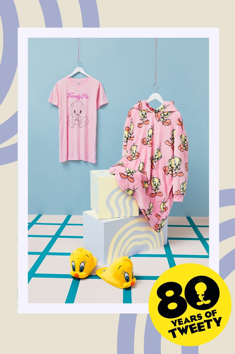 Images of Tweety pajamas and slippers