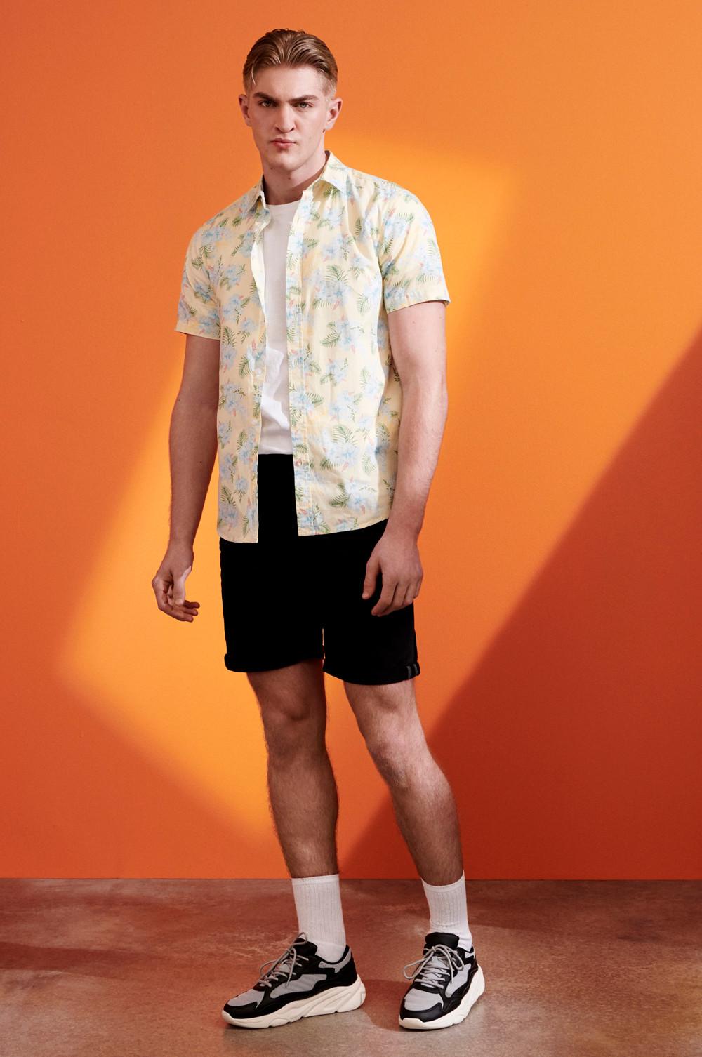 camisa cuello mao hombre primark
